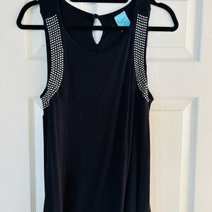h.i.p. Black Tank Top‎ with Silver Studs